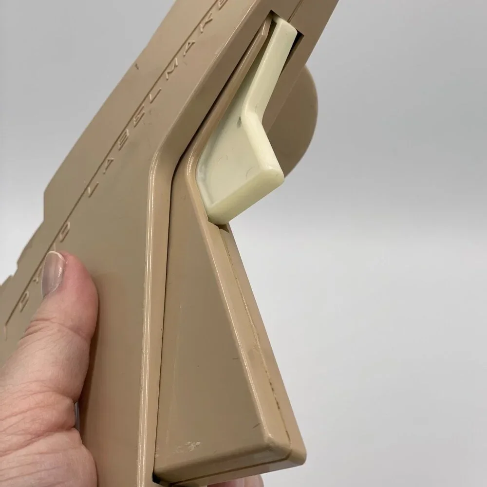 Vintage DYMO Label Maker Beige Tan With Partial Blue Roll Tape